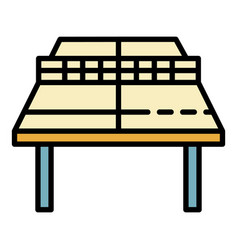 Ping Pong Table Perspective Icon Color Outline