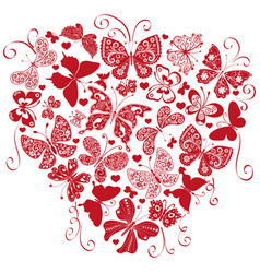 Valentine Heart Made From A Variety Of Red