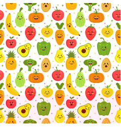 Vegetarian Fruit And Vegetables Seamless Pattern