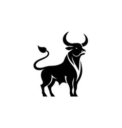 Charging Bull Silhouette Stock Image Art