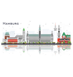 Hamburg Germany City Skyline With Gray Buildings