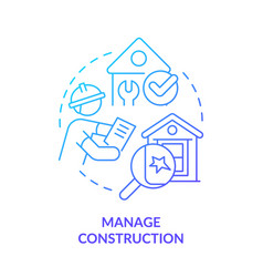 Manage Construction Blue Gradient Concept Icon