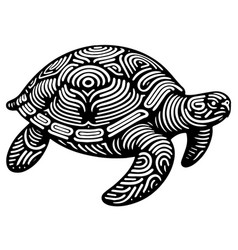 Minimalist Depiction Of Graceful Tortoise