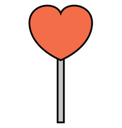 Heart Shaped Lolipop On White Background