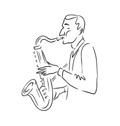 Jazz Concept Man Playing Saxophone Music