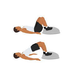 Man Doing Bosu Ball Bridges Hip Raises