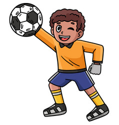 Soccer Boy Goalkeeper Cartoon Colored Clipart