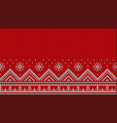 Knitted Red Seamless Pattern Christmas Sweater