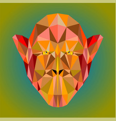 Monkey Face With Low Poly Art