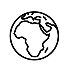 Africa Earth Planet Map Line Icon