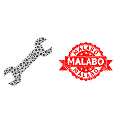 Scratched Malabo Seal And Virus Mosaic Wrench