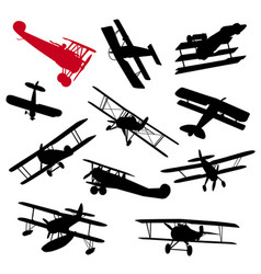 Biplanes Silhouettes