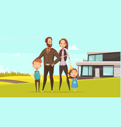 Happy Amicable Family Design Concept