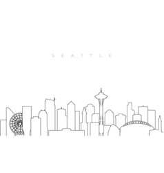 Outline Seattle Skyline Trendy Template