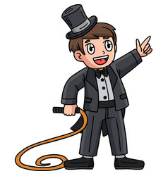 Circus Ring Master With Whip Cartoon Clipart