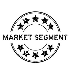 Grunge Black Market Segment Word With Star Icon