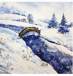 Lake Bridge Winter Landscape Design