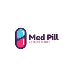 Logo Med Pill Simple Mascot Style