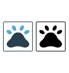 Paw Print Icon Solid Style Dog Or Cat