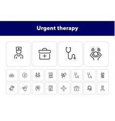 Urgent Therapy Line Icon Set