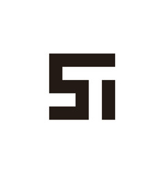 Letter S And T Square Geometric Symbol Simple Logo