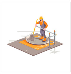 Construction Worker People Flat Element