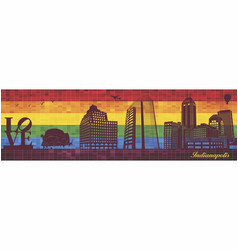 Indianapolis On Lgbt Flag Background