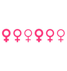 Women Symbol Icon Set Female Gender Logo Isolated