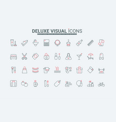 Beauty Makeup And Lifestyle Line Icons Set Skin