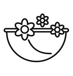 Flower Foot Bath Icon Outline Water Spa