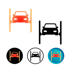 Abstract Hydraulic Car Lift Icon Set