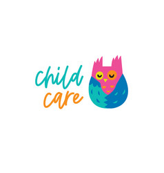 Child Care Logo Owl Character Logo