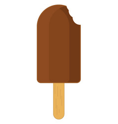 Chocolate Ice Cream On Stick On A White