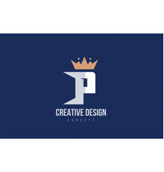 King Crown P Alphabet Letter Logo Icon Design