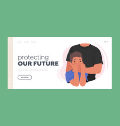 Protect Kids Landing Page Template Adult Man