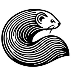 Sleek Linear Weasel Design In Monochrome