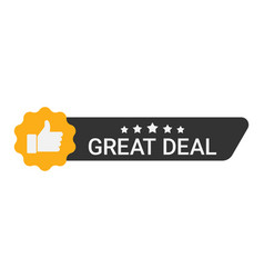 Great Deal Label With Five Stars And Thumbs Up