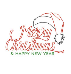 Merry Christmas And Happy New Year Stamp Sticker