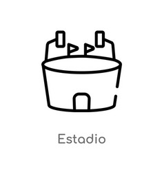 Outline Estadio Icon Isolated Black Simple Line