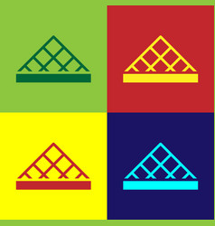 Pop Art Louvre Glass Pyramid Icon Isolated