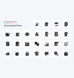 25 Taxes Solid Glyph Icon Pack Icons