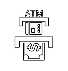 Atm Money Withdraw Outline Icon Line Art