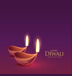 Diwali Diya On Purple Background For Festival