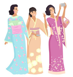 Geisha In Kimono Japanese Women Shooting