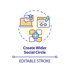 Thin Line Simple Create Wider Social Circle Icon