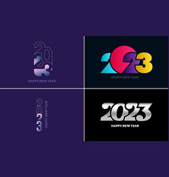 Big Set 2023 Happy New Year Black Logo Text