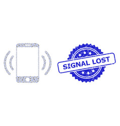 Grunge Signal Lost Stamp And Recursion Cellphone