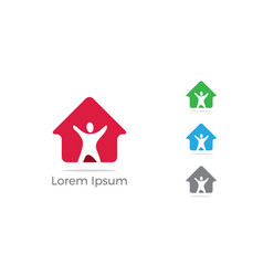 Happy Family Home Icon Help Poor Logo