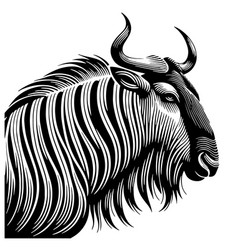 Monochromatic Wildebeest In Sleek Design