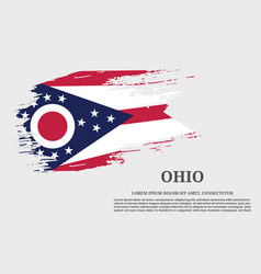 Ohio Us Flag Grunge Brush And Poster